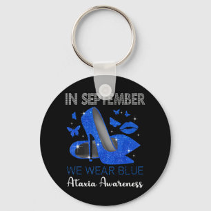 In september Draag Blue High Heels Ataxia Awarenes Sleutelhanger