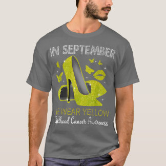 In september Draag het geel kinderkanaal op hoge h T-shirt