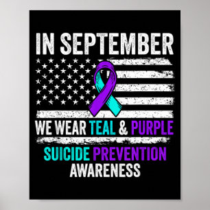 In september draag teal paars ter preventie van ze poster