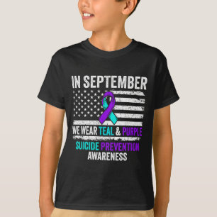 In september draag teal paars ter preventie van ze t-shirt