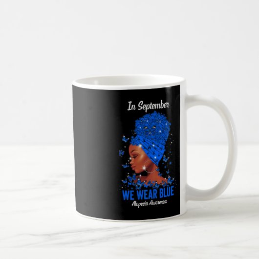 In september Draag we blauw voor alopecia bewustzi Koffiemok (Rechts)