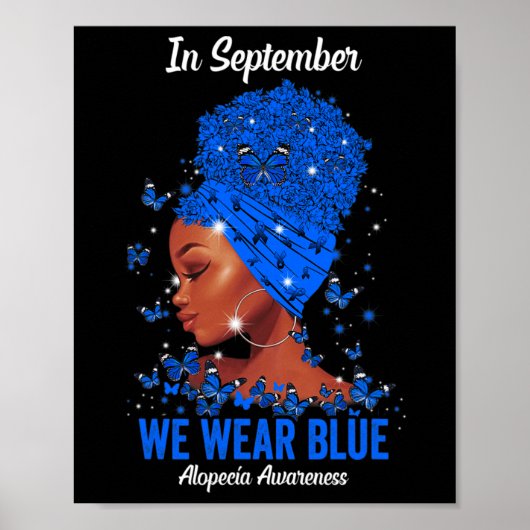 In september Draag we blauw voor alopecia bewustzi Poster (Voorkant)