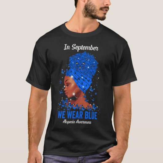 In september Draag we blauw voor alopecia bewustzi T-shirt (Voorkant)