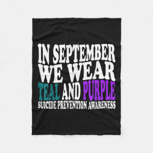 In september Draag we Blauwgroen & Paarse Zelf Fleece Deken