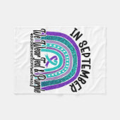 In september Draag we Blauwgroen Paarse zelfmoordp Fleece Deken (Voorkant (Horizontaal))