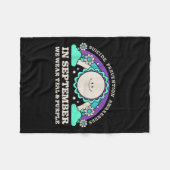 In september Draag we Blauwgroen Paarse zelfmoordp Fleece Deken (Voorkant (Horizontaal))