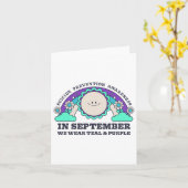 In september Draag we Blauwgroen Paarse zelfmoordp Kaart (Gele Bloem)