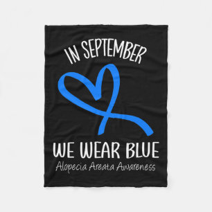 In september Draag we Blue Alopecia Areata Awarene Fleece Deken