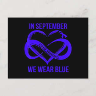In september Draag we Blue Ataxia Awareness Ribbon Briefkaart