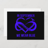 In september Draag we Blue Ataxia Awareness Ribbon Briefkaart (Voorkant / Achterkant)