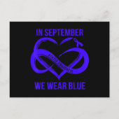 In september Draag we Blue Ataxia Awareness Ribbon Briefkaart (Voorkant)