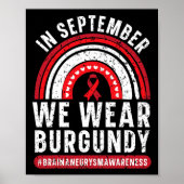 In september Draag we Burgundy Brain Aneurysm Awar Poster (Voorkant)