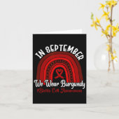 In september Draag we Burgundy - Sickle Cell Aware Kaart (Gele Bloem)