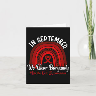 In september Draag we Burgundy - Sickle Cell Aware Kaart