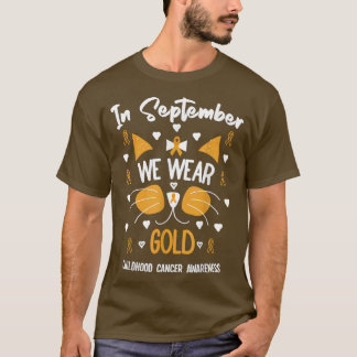 In september Draag we Gold Cat Childhood Cancer Aw T-shirt