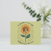 In september Draag we Gold Childhood Cancer Aware Briefkaart (Staand voorkant)