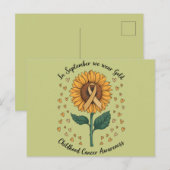In september Draag we Gold Childhood Cancer Aware Briefkaart (Voorkant / Achterkant)