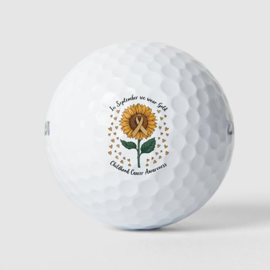In september Draag we Gold Childhood Cancer Aware Golfballen (Voorkant)