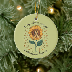 In september Draag we Gold Childhood Cancer Aware Keramisch Ornament
