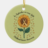 In september Draag we Gold Childhood Cancer Aware Keramisch Ornament (Voorkant)