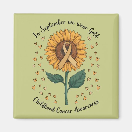 In september Draag we Gold Childhood Cancer Aware Magneet (Voorkant)