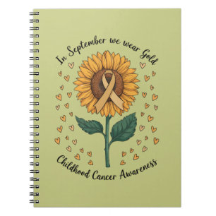 In september Draag we Gold Childhood Cancer Aware Notitieboek