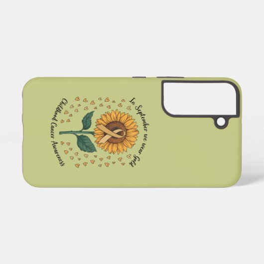 In september Draag we Gold Childhood Cancer Aware Samsung Galaxy Hoesje (Achterkant horizontaal)