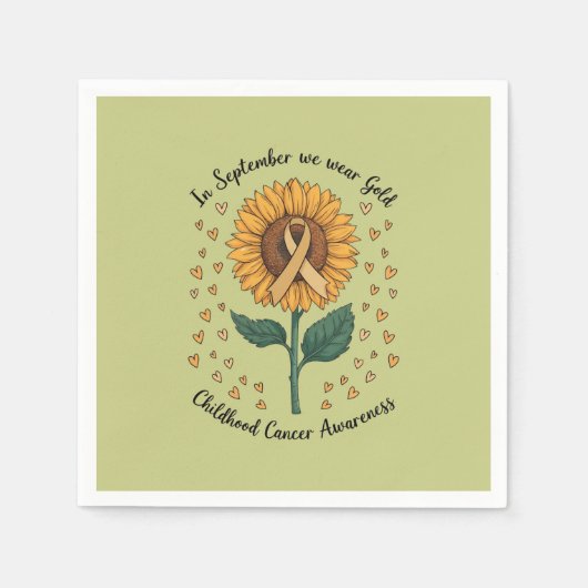 In september Draag we Gold Childhood Cancer Aware Servet (Voorkant)