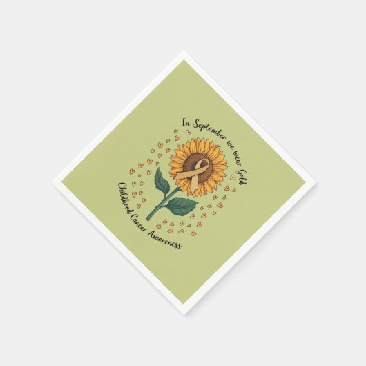 In september Draag we Gold Childhood Cancer Aware Servet (Hoek)