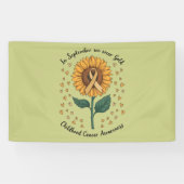 In september Draag we Gold Childhood Cancer Aware Spandoek (Horizontaal)