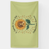 In september Draag we Gold Childhood Cancer Aware Spandoek (Verticaal)