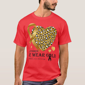 In september Draag we Gold-Childhood Cancer-Heart  T-shirt