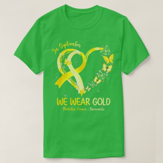 In september Draag we Gold Heart kinderkanker A T-shirt (Design voorkant)