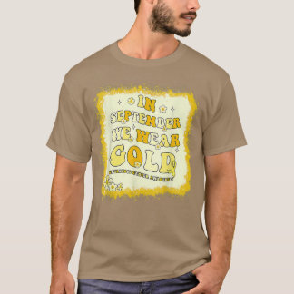 In september Draag we Gold Retro Childhood Cancer  T-shirt