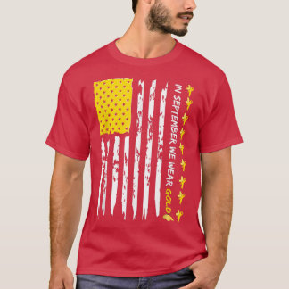 In september Draag we Gold Ribbon Flag Childhood C T-shirt