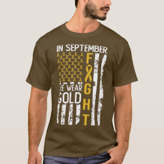 In september Draag we Gold US Childhood Cancer Awa T-shirt