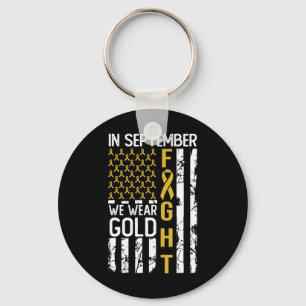 In september Draag we Gold USA Childhood Cancer Aw Sleutelhanger