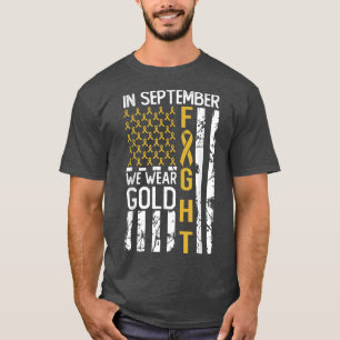 In september Draag we Gold USA Childhood Cancer Aw T-shirt