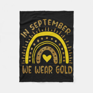 In september Draag we Golden Childhood Cancer Awar Fleece Deken