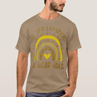 In september Draag we Golden Childhood Cancer Awar T-shirt
