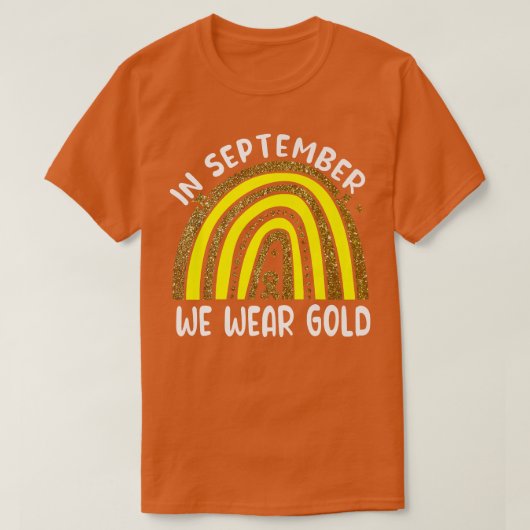 In september Draag we Golden Childhood Cancer Awar T-shirt (Design voorkant)