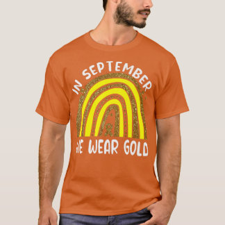 In september Draag we Golden Childhood Cancer Awar T-shirt