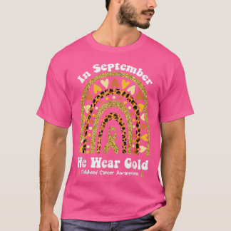 In september Draag we Golds Rainbow Childhood Canc T-shirt