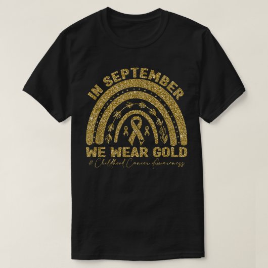 In september Draag we gouden kinderen kankerregenb T-shirt (Design voorkant)