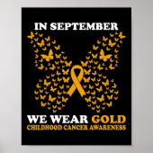 In september Draag we gouden kinderkanker Awarene Poster (Voorkant)
