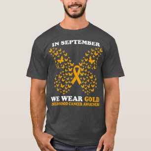In september Draag we gouden kinderkanker Awarene T-shirt