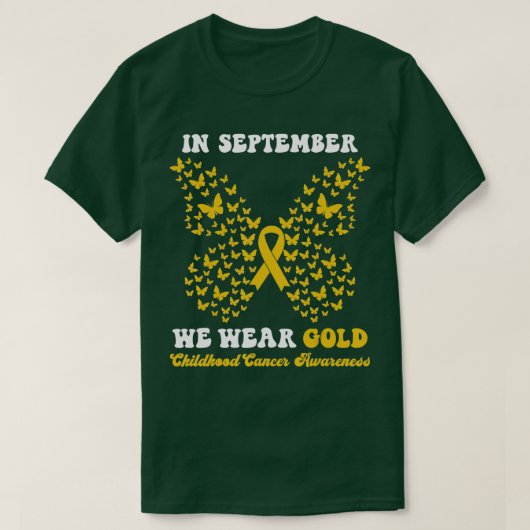 In september Draag we gouden kinderkanker Awarene T-shirt (Design voorkant)