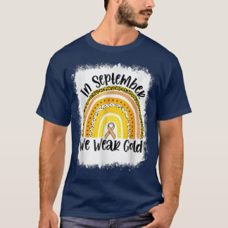 In september Draag we gouden regenboog Childho T-shirt