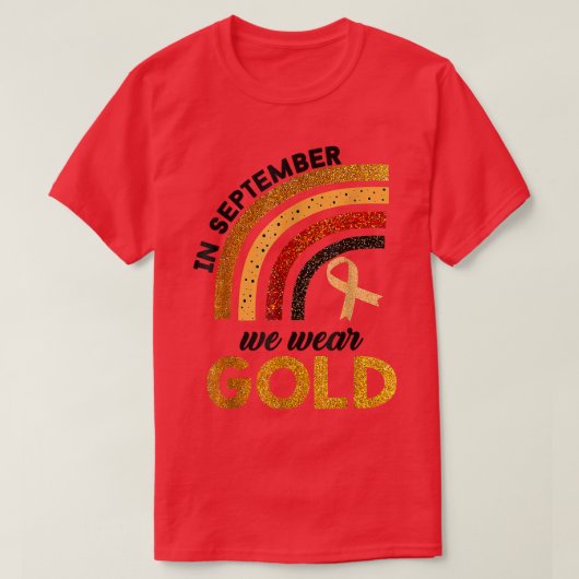 In september Draag we goudkoortskanker T-shirt (Design voorkant)