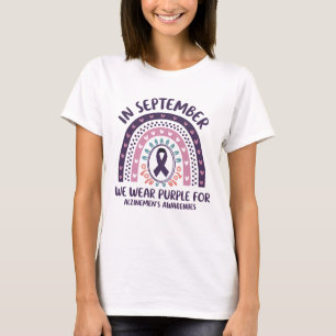 In september Draag we het bewustzijn van Paarse Al T-shirt
